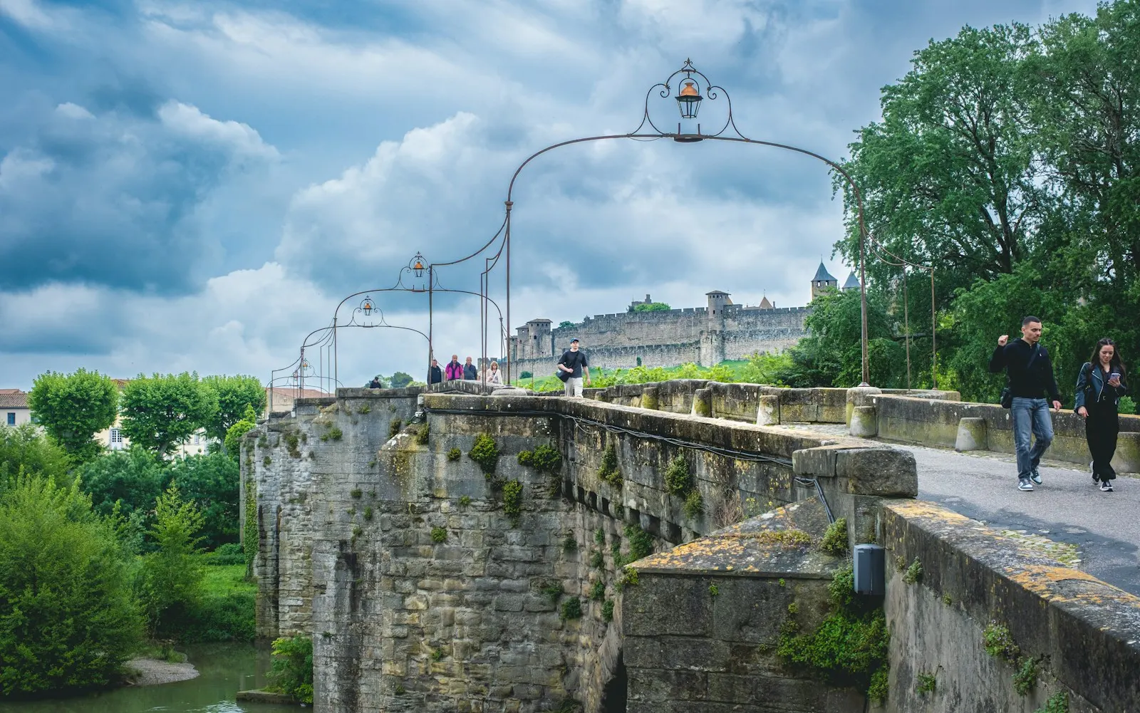 Walkway along a fortified stone wall